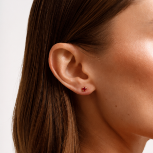 Aretes cristal rubí