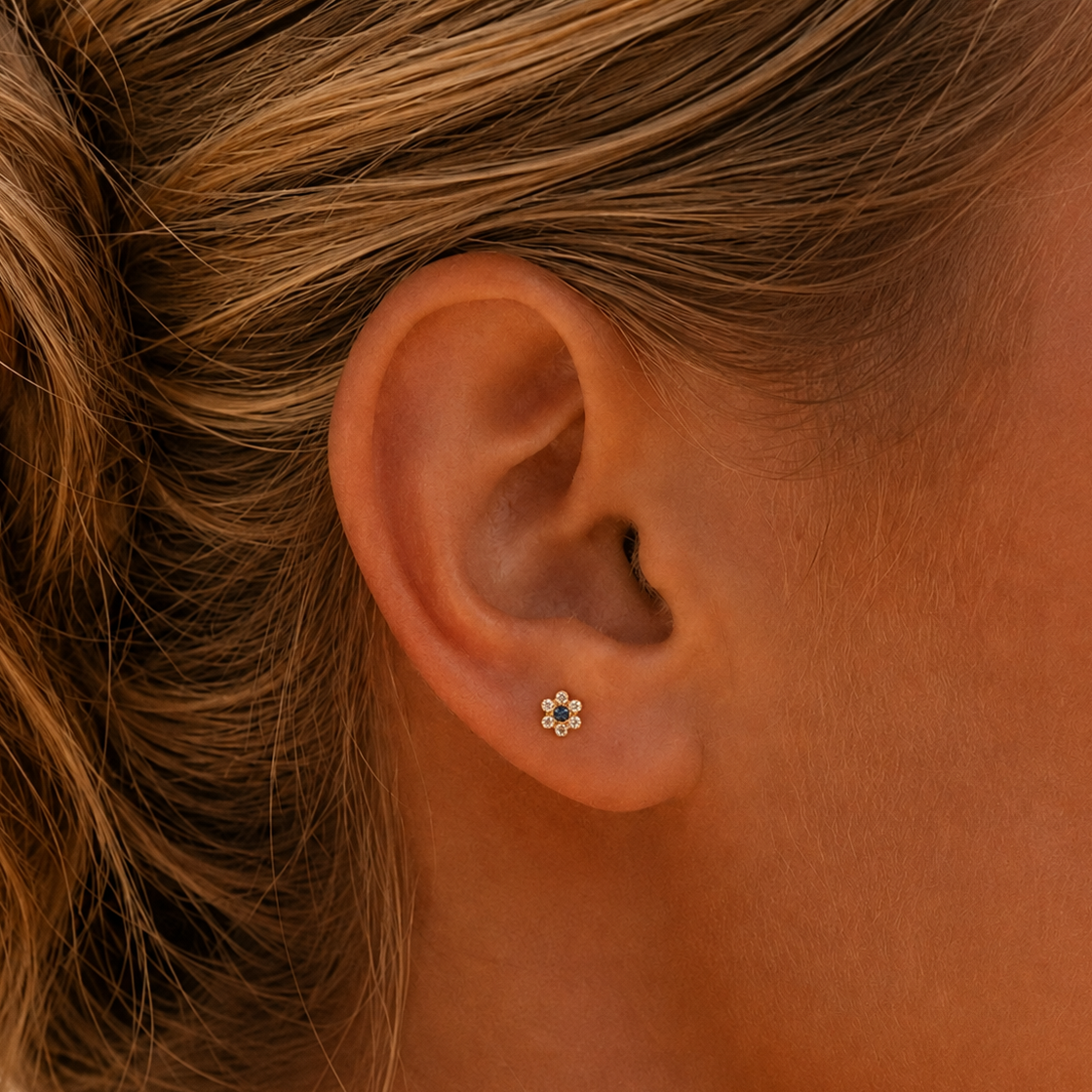 Aretes margarita azul - Imagen 2