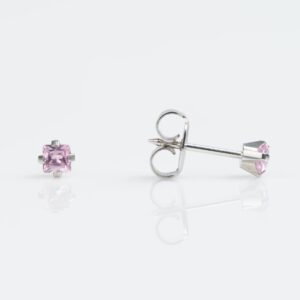 Aretes corte princesa rosa