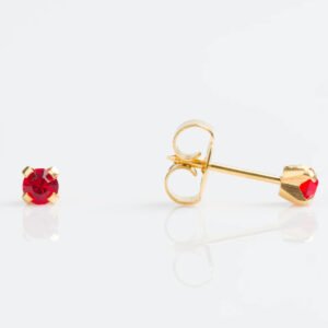 Aretes cristal rubí