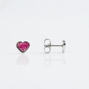 Aretes corazón glitter