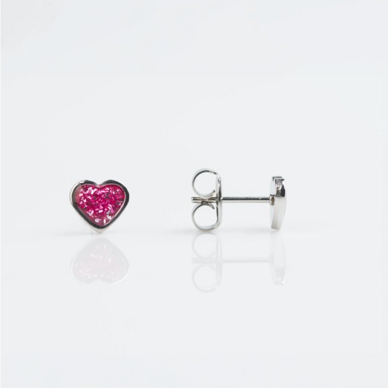 Aretes corazón glitter