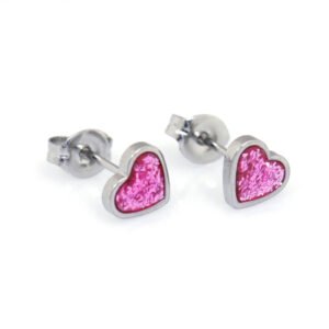 Aretes corazón glitter